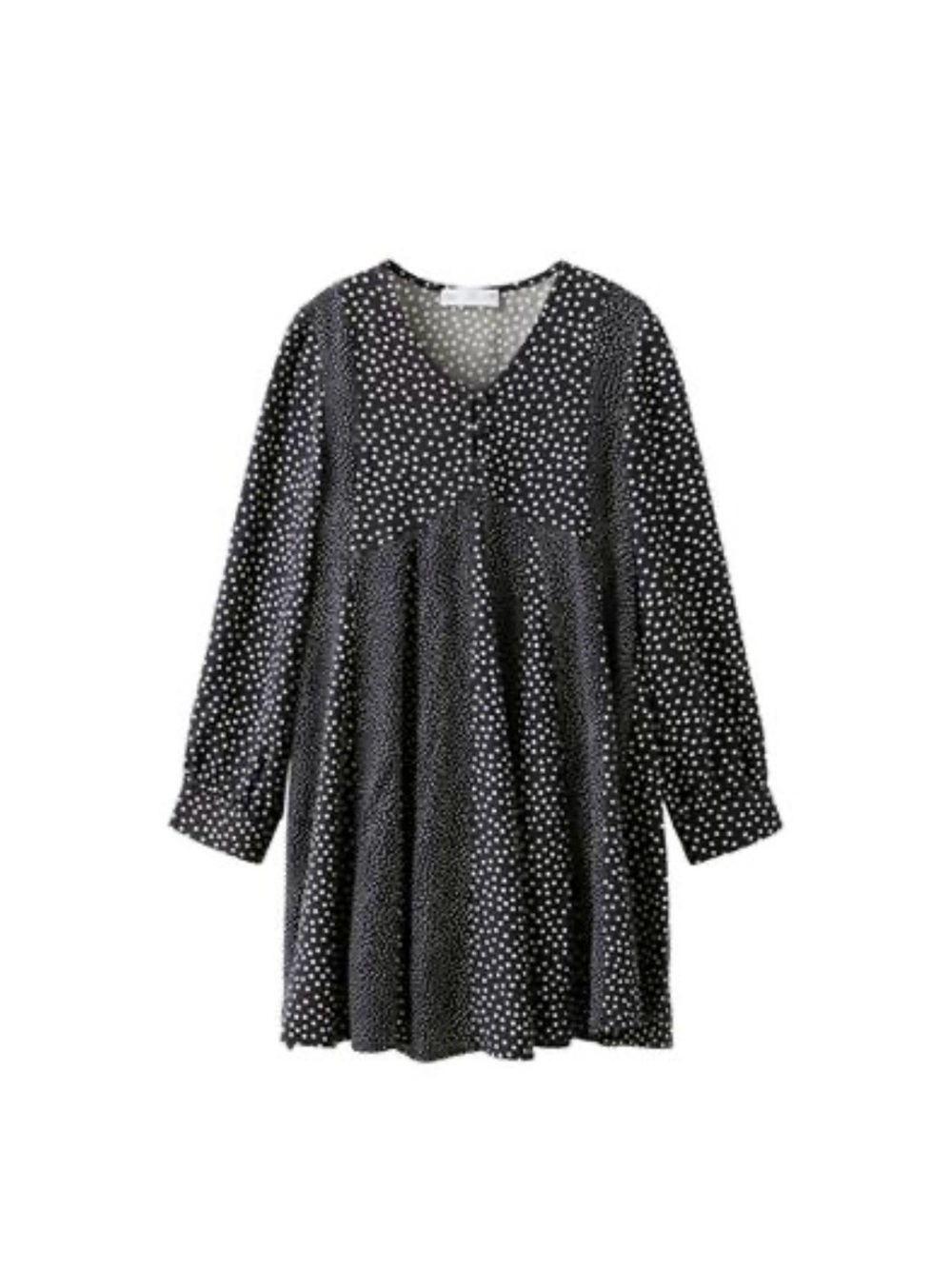 Zara Black Polka Dot Long Sleeve Dress